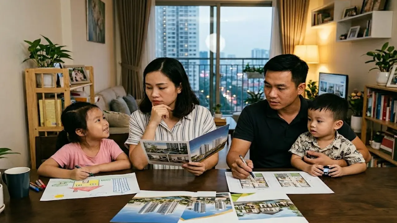 Có chung cư và đất nền, gia đình hai con nên chọn sống ở đâu?