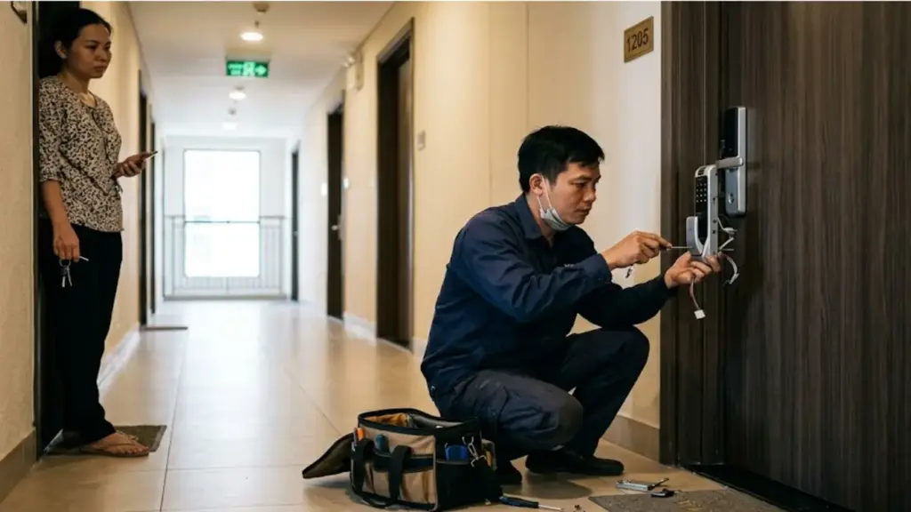 Thợ đến phá ổ khóa cửa nhưng bị chủ nhà dọa chém