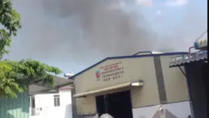 TP.HCM: Xưởng mùn cưa bốc cháy sau tiếng nổ, 3 người bị thương