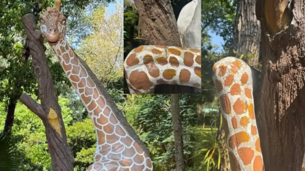 Tượng hươu cao cổ ở Thảo Cầm Viên bị ‘gãy sừng, rạn xương’