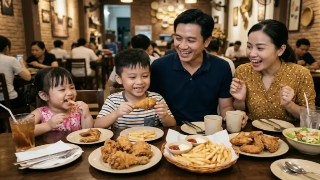 Vài phụ huynh gửi gà rán, khoai tây chiên vào lớp con tôi thết đãi học sinh