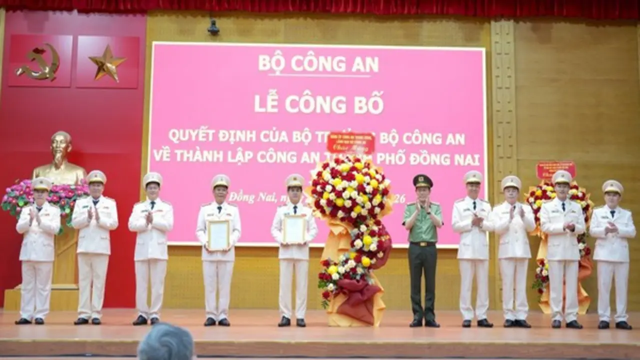 Bộ Công an công bố quyết định thành lập Công an thành phố Đồng Nai