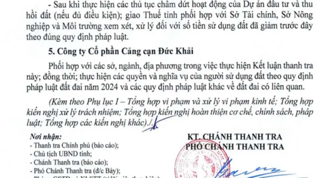 Cảng cạn IDC Đức Khải ‘treo’ 15 năm, thanh tra phát hiện nhiều sai phạm