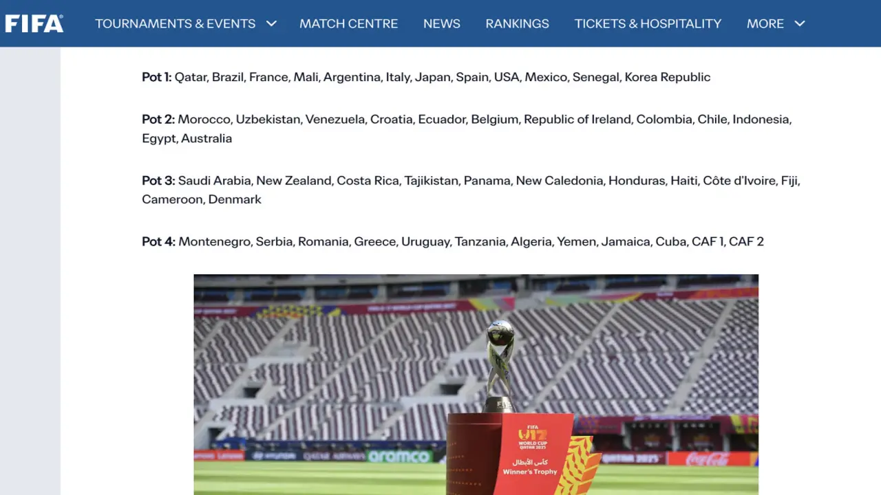 FIFA không đưa Việt Nam vào danh sách dự U17 World Cup 2026