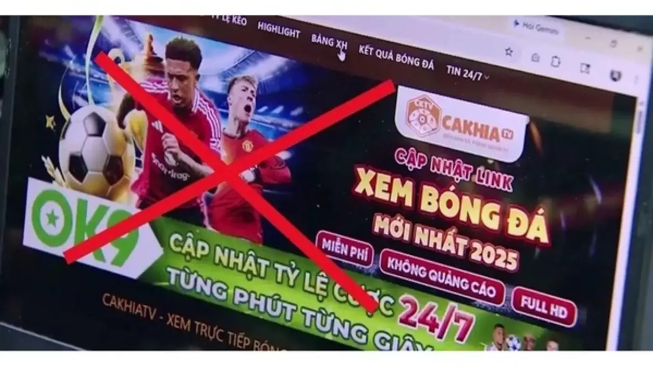Khởi tố 23 đối tượng điều hành các trang web phát lậu bóng đá, quảng cáo cá độ