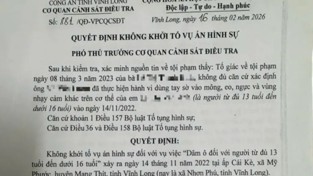 Lần thứ 2 viện kiểm sát yêu cầu điều tra lại vụ nữ sinh bị xâm hại ở Vĩnh Long