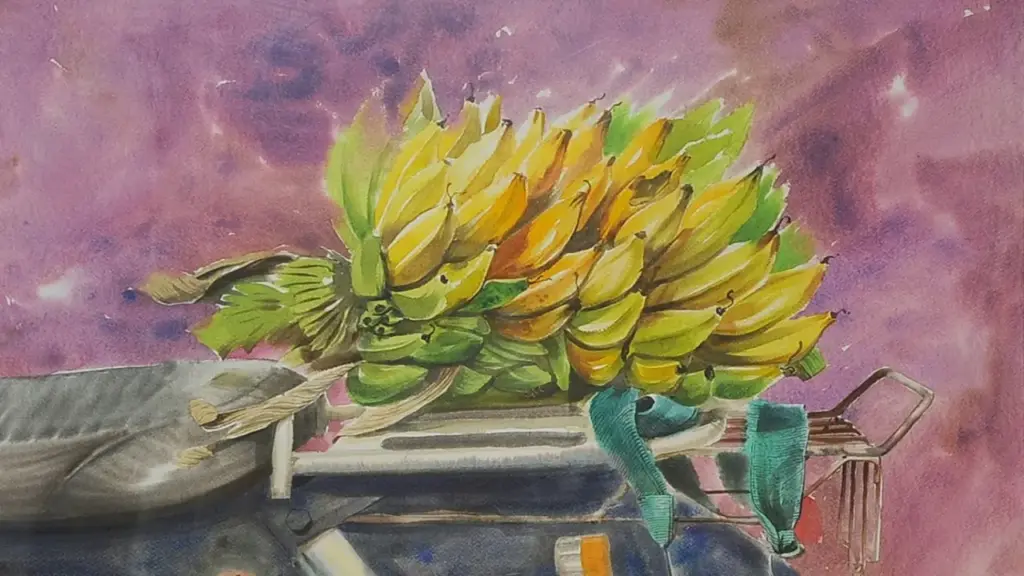 Làng quê yên bình qua tranh màu nước