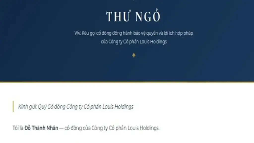 Ông Đỗ Thành Nhân xuất hiện sau bản án, yêu cầu họp 'khẩn' cổ đông Louis Holdings