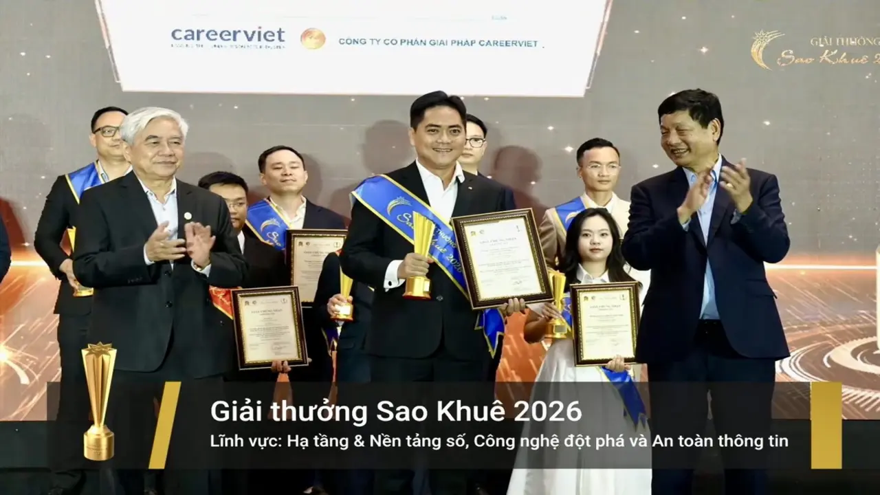 Sao Khuê 2026: CareerViet lập cú đúp ở 2 hạng mục giải pháp nhân sự ứng dụng AI
