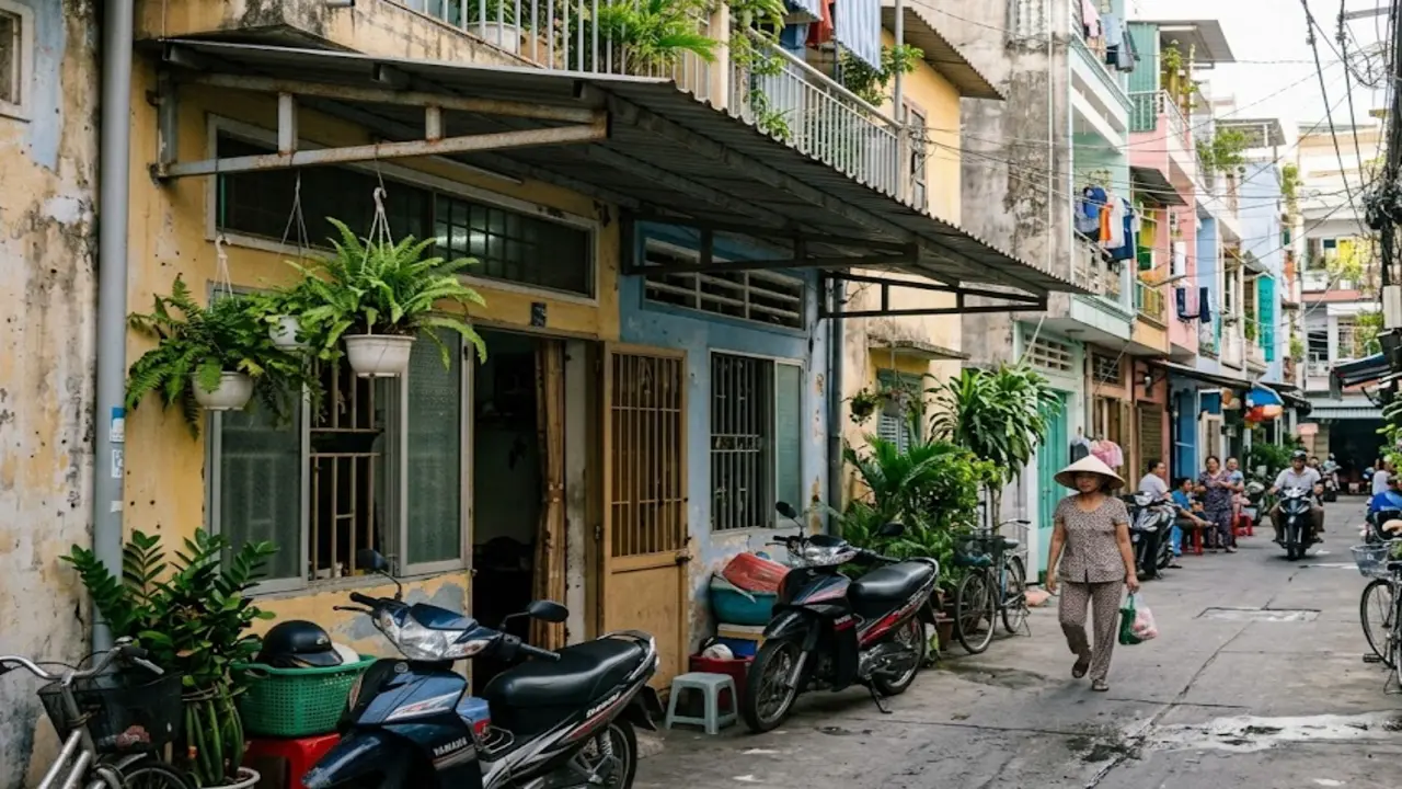 Tôi có được phép làm mái che nhô ra hẻm một mét để tránh mưa tạt?