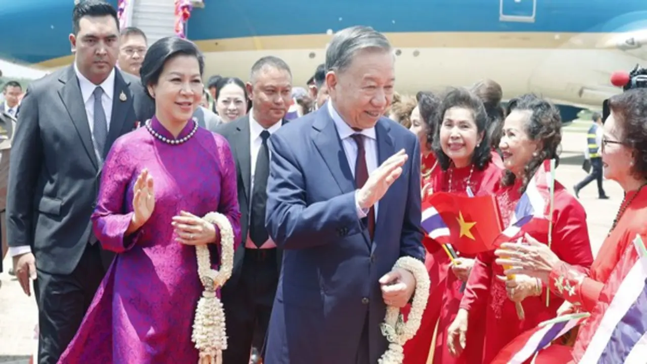 Tổng Bí thư, Chủ tịch nước Tô Lâm và phu nhân bắt đầu thăm chính thức Thái Lan