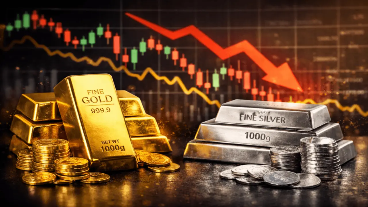Vàng rơi khỏi mốc 4.500 USD/ounce, bạc "thủng" mốc hỗ trợ