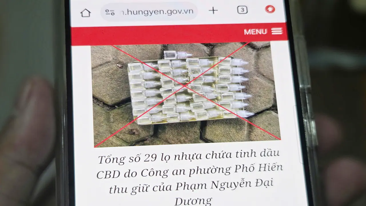 Ba đối tượng bị bắt vì mua bán ma túy dưới dạng tinh dầu CBD