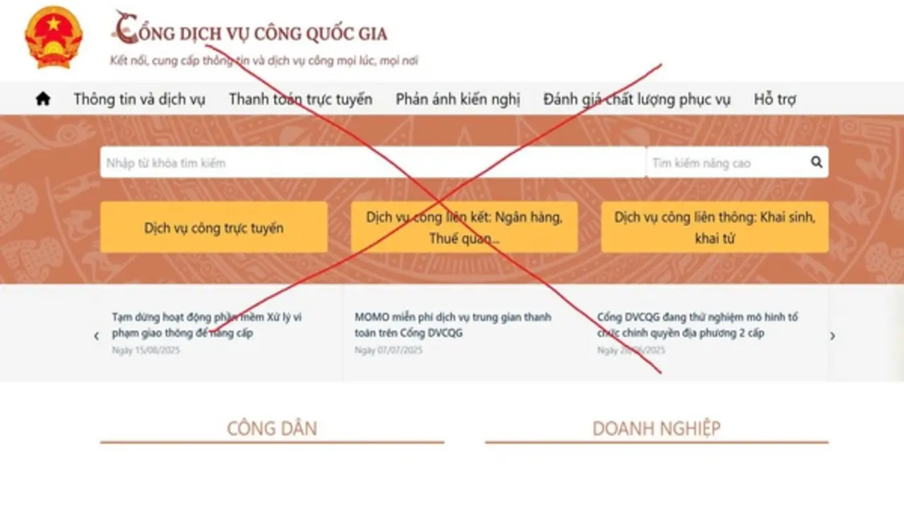 Cảnh báo website giả mạo Cổng Dịch vụ công Quốc gia để lừa đảo