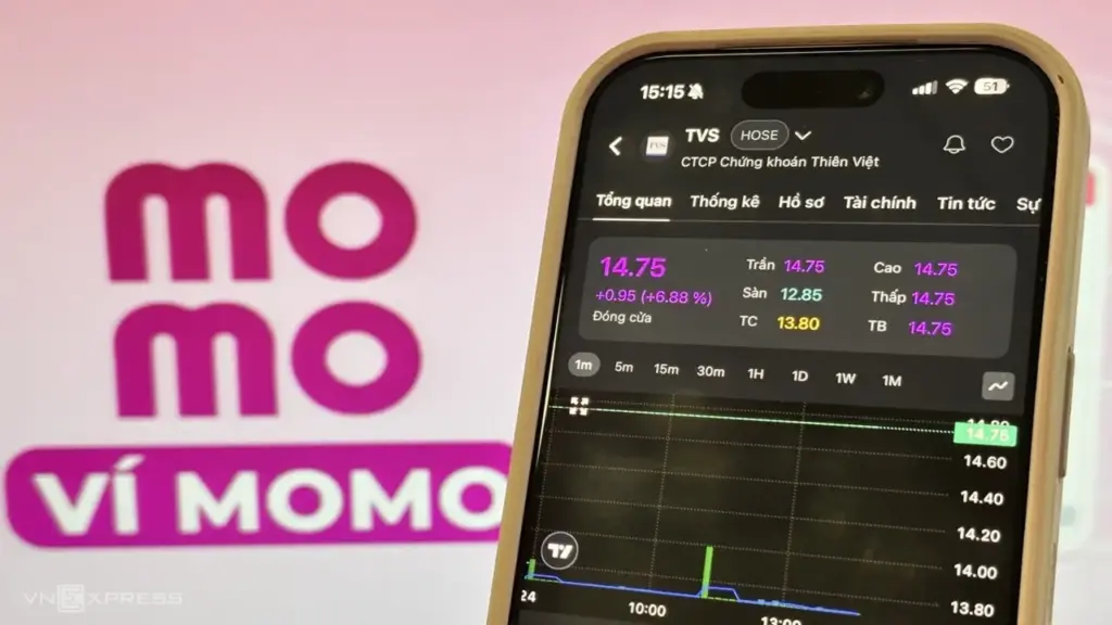 Cổ phiếu Chứng khoán Thiên Việt tăng trần trước thương vụ Momo