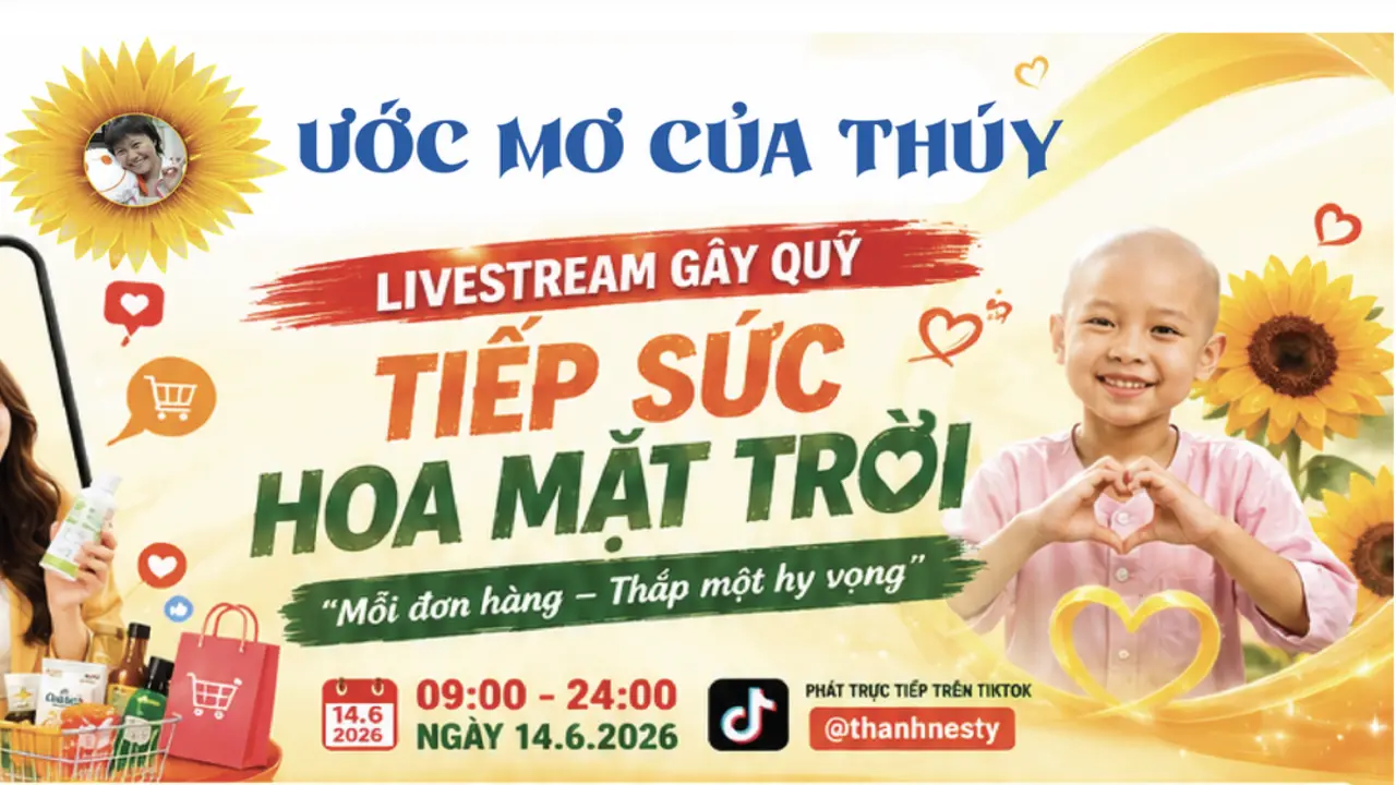 Hôm nay Mega livestream trên Tiktok: Mua hàng vui giá hời, nhận quà, giúp bệnh nhi ung thư