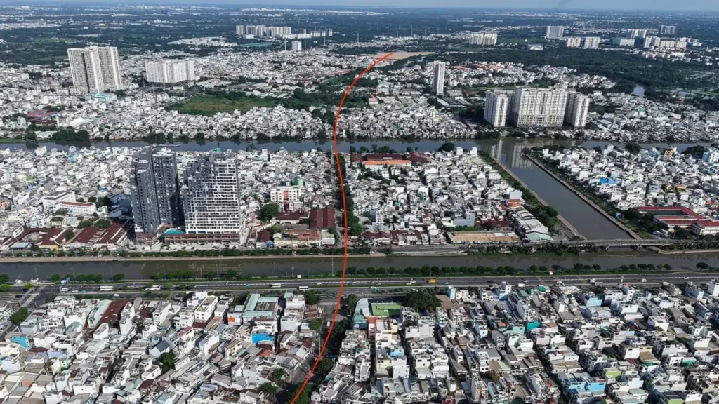 Khu vực cầu đường Bình Tiên đi qua trước ngày khởi công