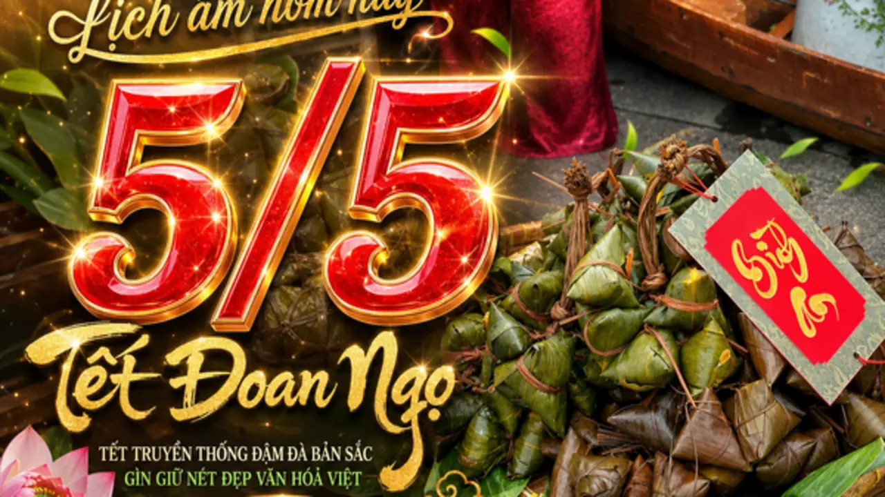 Lịch âm hôm nay mùng 5 tháng 5 Tết Đoan Ngọ, dương lịch 19.6 là ngày gì?
