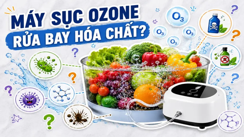 Máy sục ozone có thực sự loại bỏ 99% vi khuẩn, thuốc trừ sâu?