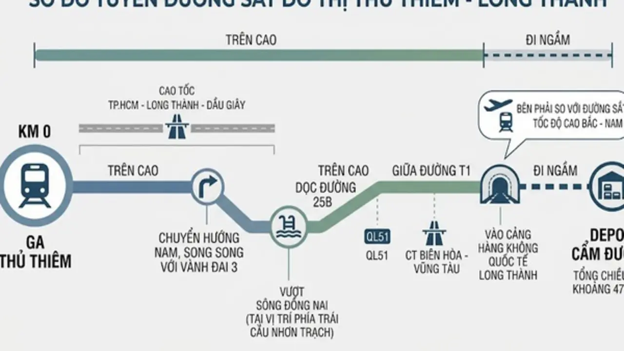 Metro Thủ Thiêm - Long Thành sẽ có đoạn đi ngầm, khởi công ngay tháng sau