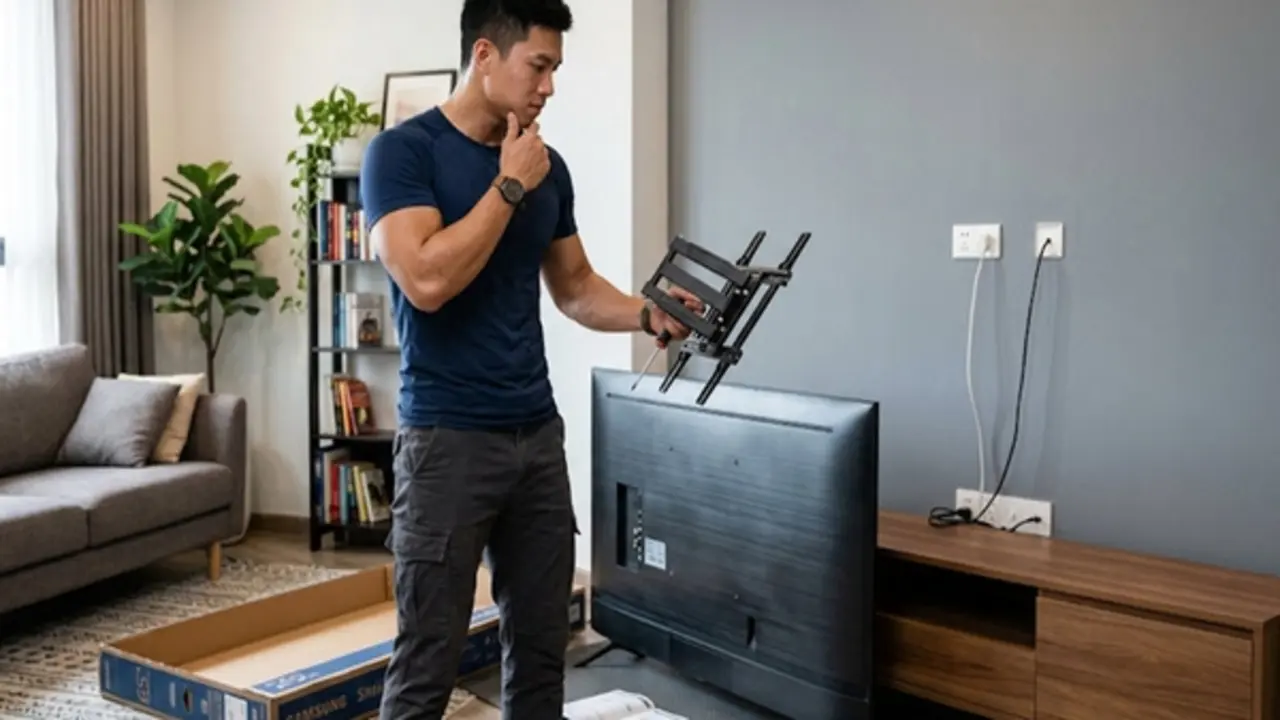 Nên treo TV lên tường hay đặt trên kệ?
