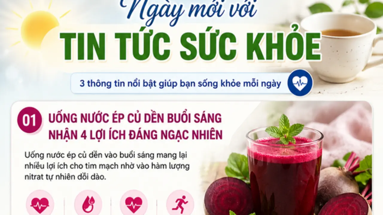 Ngày mới với tin tức sức khỏe: Uống nước ép này buổi sáng giúp hạ huyết áp