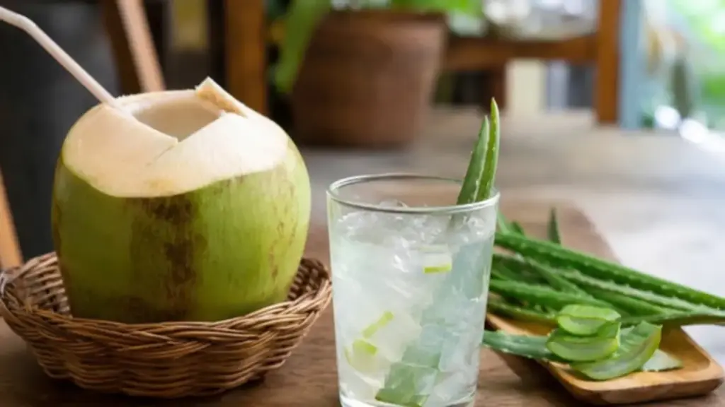 Nước ép nha đam hay nước dừa cấp nước tốt cho cơ thể?