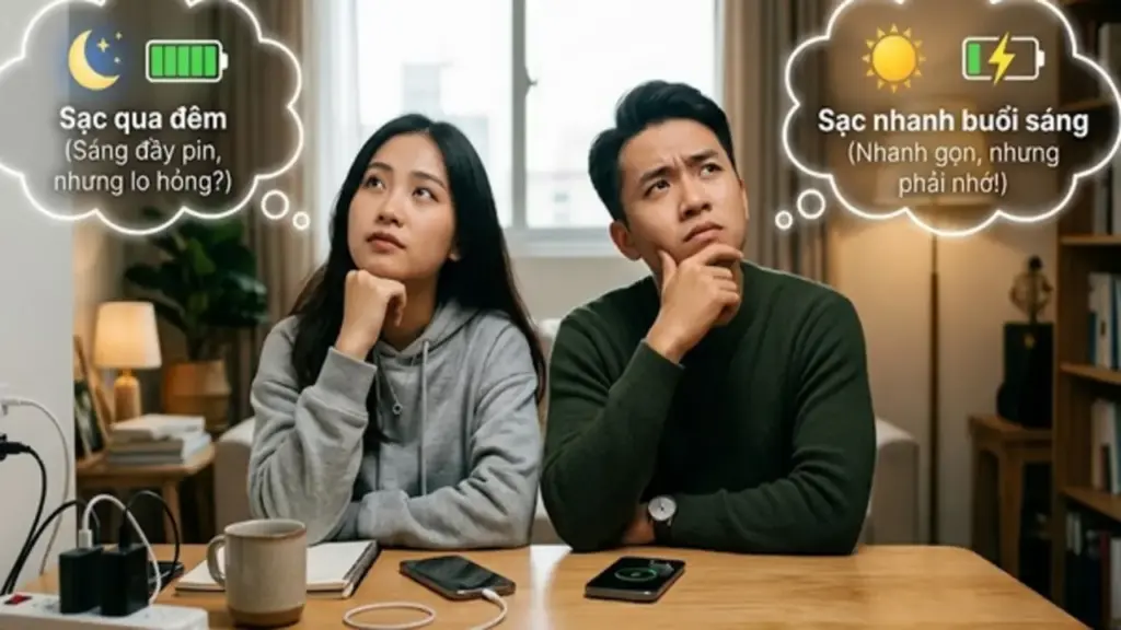 Sạc qua đêm hay sạc nhanh mỗi sáng sẽ tốt cho pin điện thoại?
