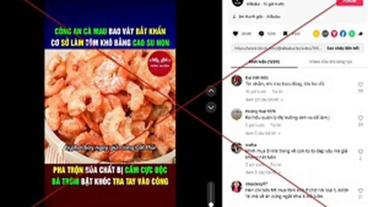 Sự thật về thông tin "tôm khô làm bằng cao su non"