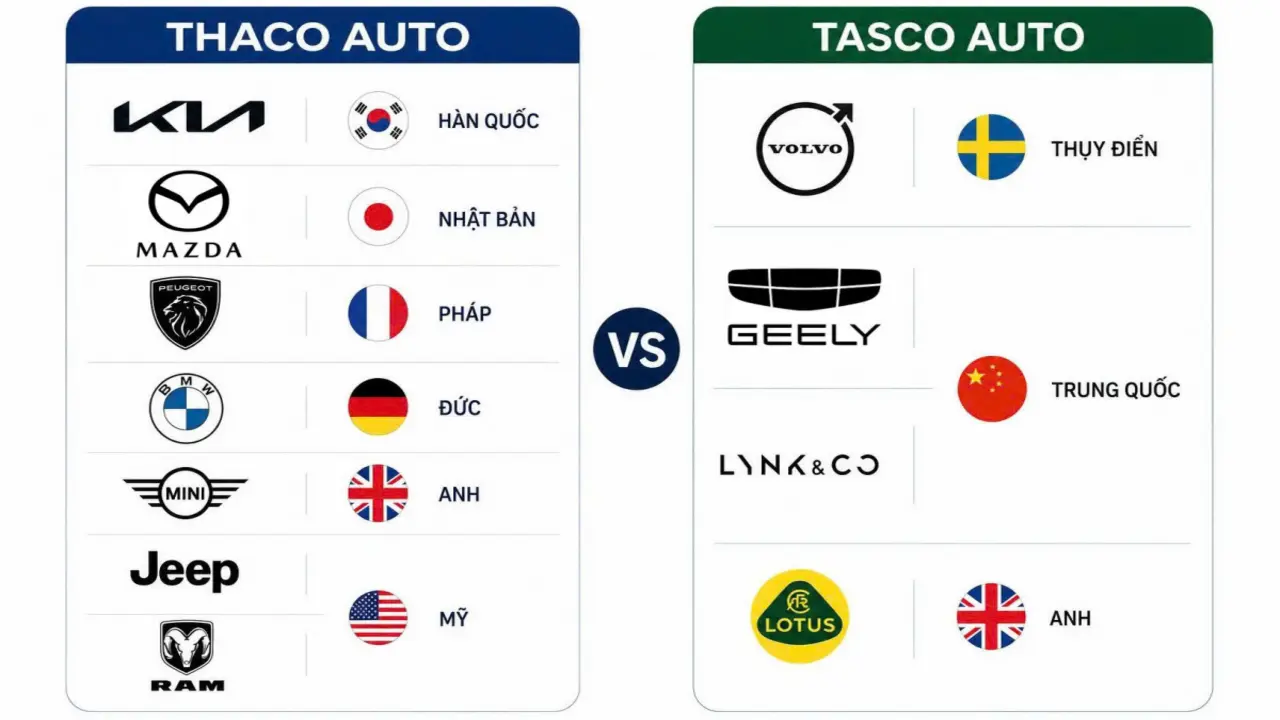 Thaco và Tasco - hai thế lực phân phối ôtô tại Việt Nam