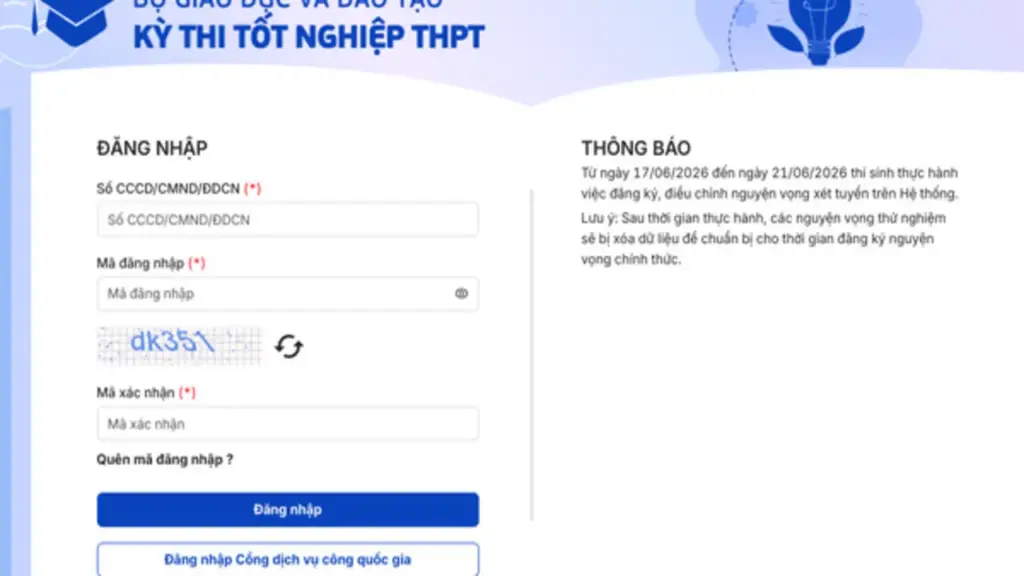 Thí sinh có 5 ngày thử nghiệm đăng ký nguyện vọng xét tuyển đại học