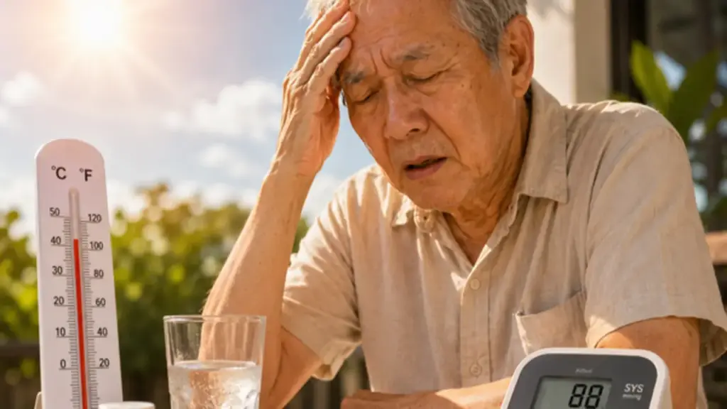 Thời tiết nóng gặp thuốc huyết áp: Nguy cơ tụt huyết áp người lớn tuổi
