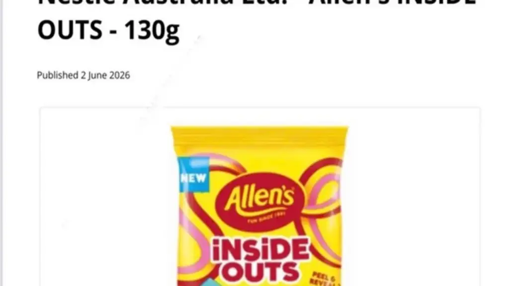 Thu hồi một số lô kẹo Allen's iNSiDE OUTS do có dị vật
