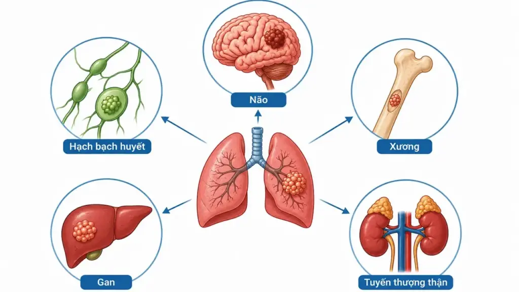 Ung thư phổi có thể di căn đến đâu?
