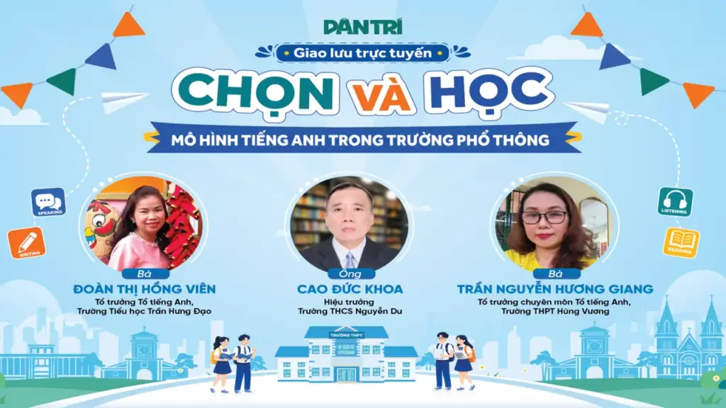 9h sáng mai Giao lưu trực tuyến "Chọn và học mô hình tiếng Anh"