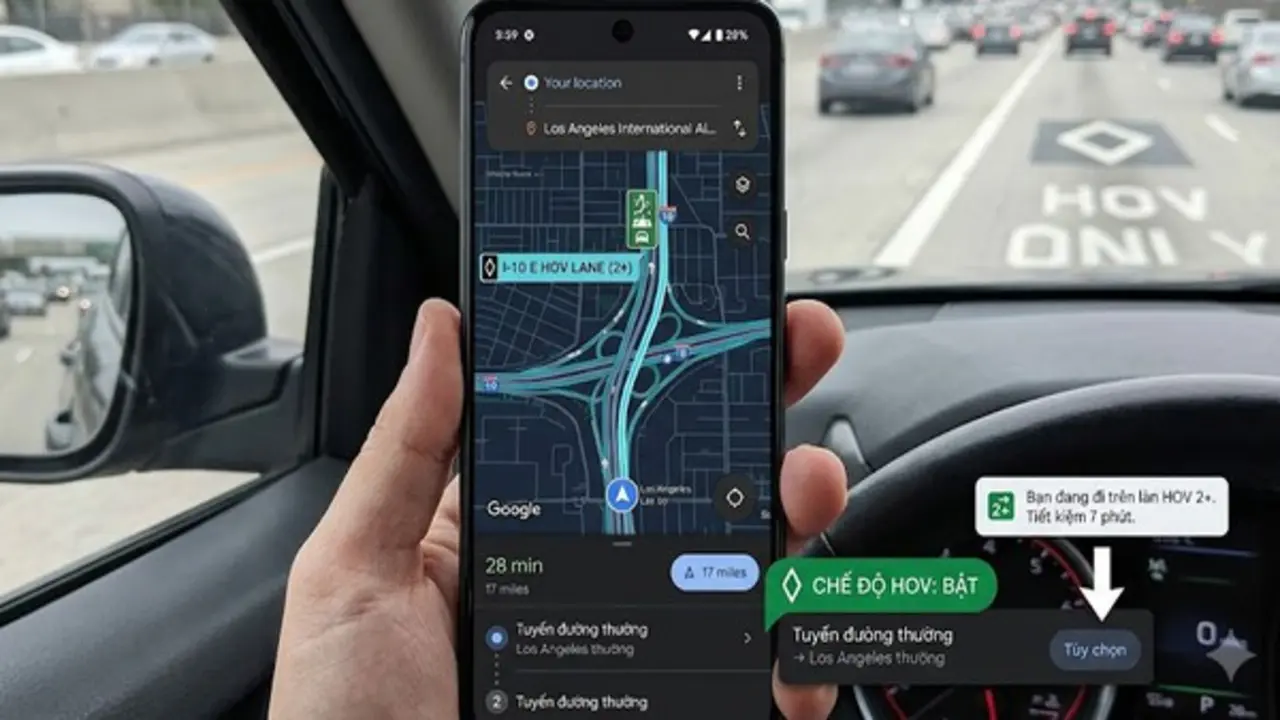 Cách sử dụng chế độ HOV trên Google Maps