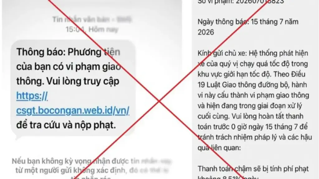 Cảnh báo thủ đoạn giả mạo Cổng Dịch vụ công lừa nộp "phạt nguội"