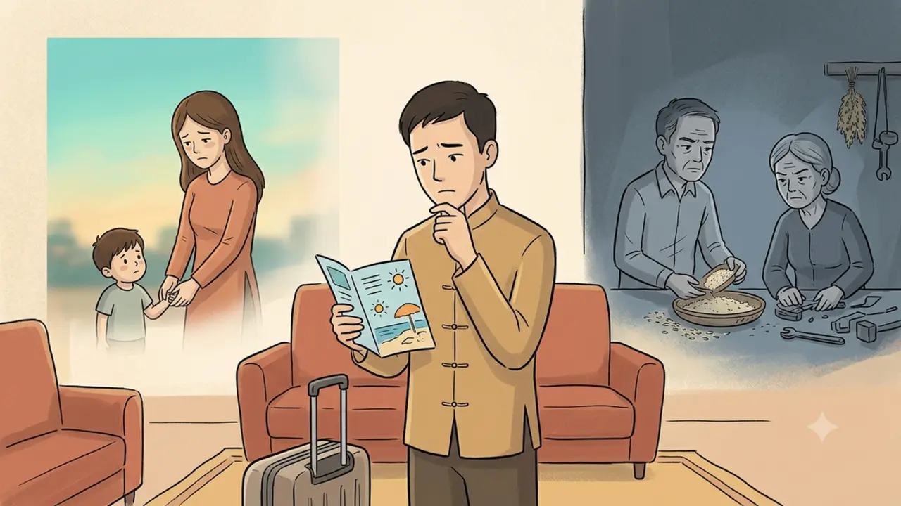 Có nên cho vợ đi du lịch cùng các bạn khi biết bố mẹ sẽ không hài lòng