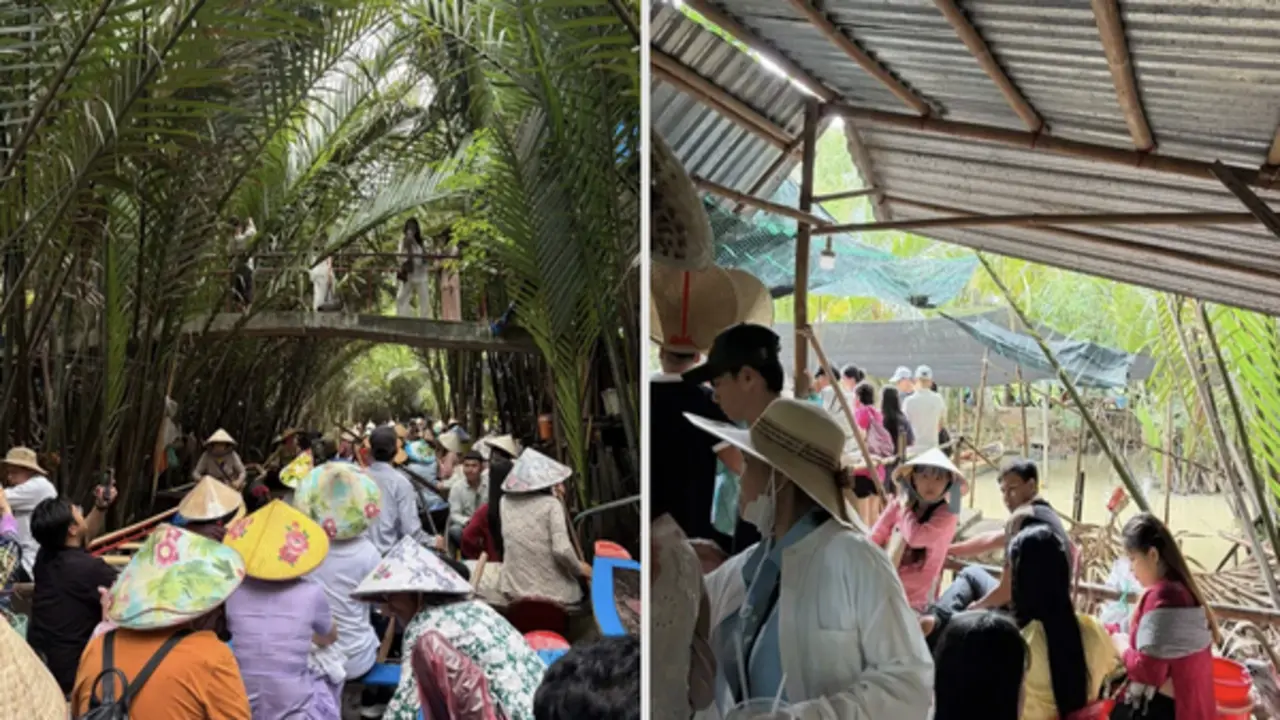 Cồn Thới Sơn phân luồng khách sau cảnh ùn ứ đò chèo