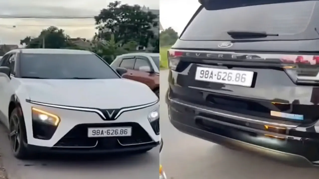 Đang đi trên đường, tài xế Ford Everest bắt gặp ô tô lắp biển số giống hệt xe mình