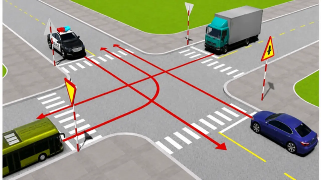 Gặp xe công an hú còi ở giao lộ không đèn tín hiệu, nhường đường thế nào?