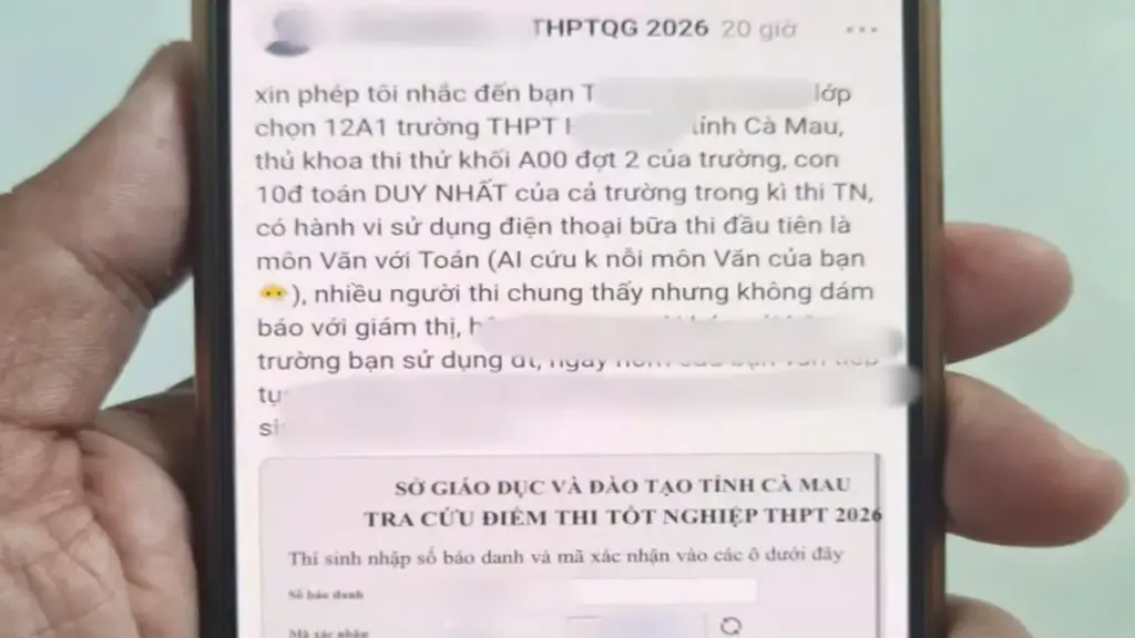 Kết quả xác minh bước đầu về phản ánh thí sinh vi phạm quy chế thi ở Cà Mau
