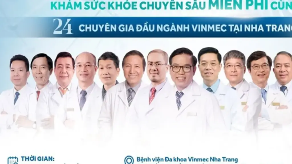 Khám sức khỏe chuyên sâu miễn phí cùng 24 chuyên gia đầu ngành Vinmec tại Khánh Hòa