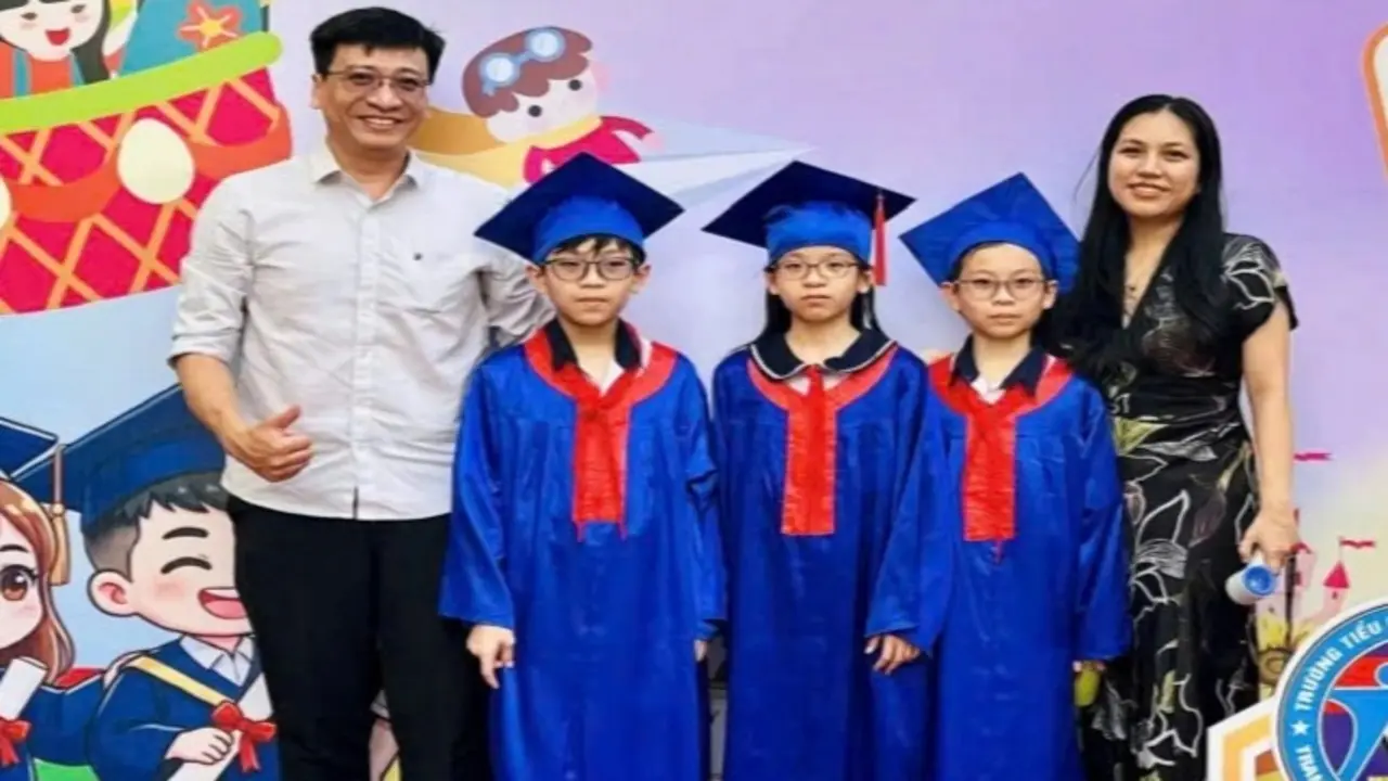 Lần đầu tiên có 3 chị em sinh ba cùng đậu lớp 6 Trần Đại Nghĩa