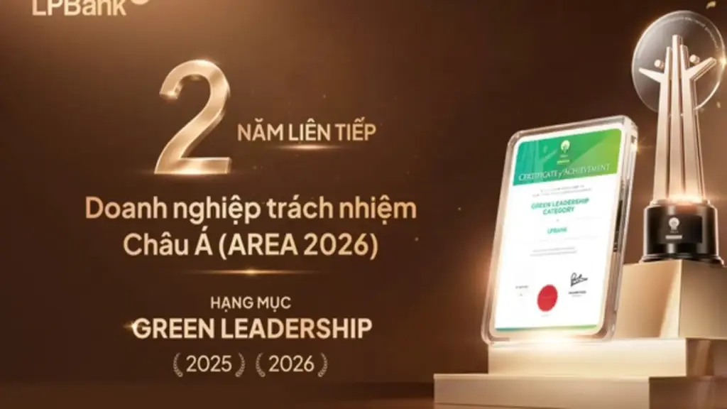 LPBank hai năm liên tiếp được vinh danh Green Leadership và Top 10 Ngân hàng ESG Việt Nam Xanh