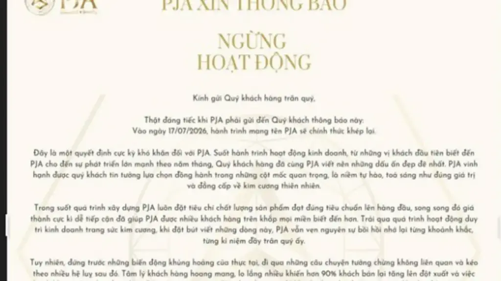 Một tiệm kim cương tại TP.HCM 'chào tạm biệt'