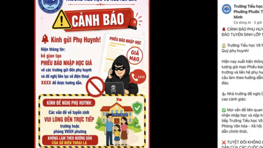 Nên đến trực tiếp trường, phòng VH-XH phường hỏi tuyển sinh đầu cấp, tránh bị lừa đảo