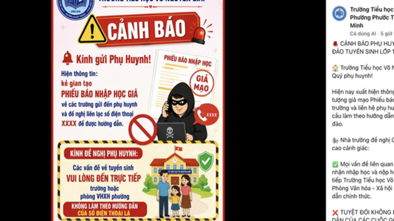 Nên đến trực tiếp trường, phòng VH-XH phường hỏi tuyển sinh đầu cấp, tránh bị lừa đảo