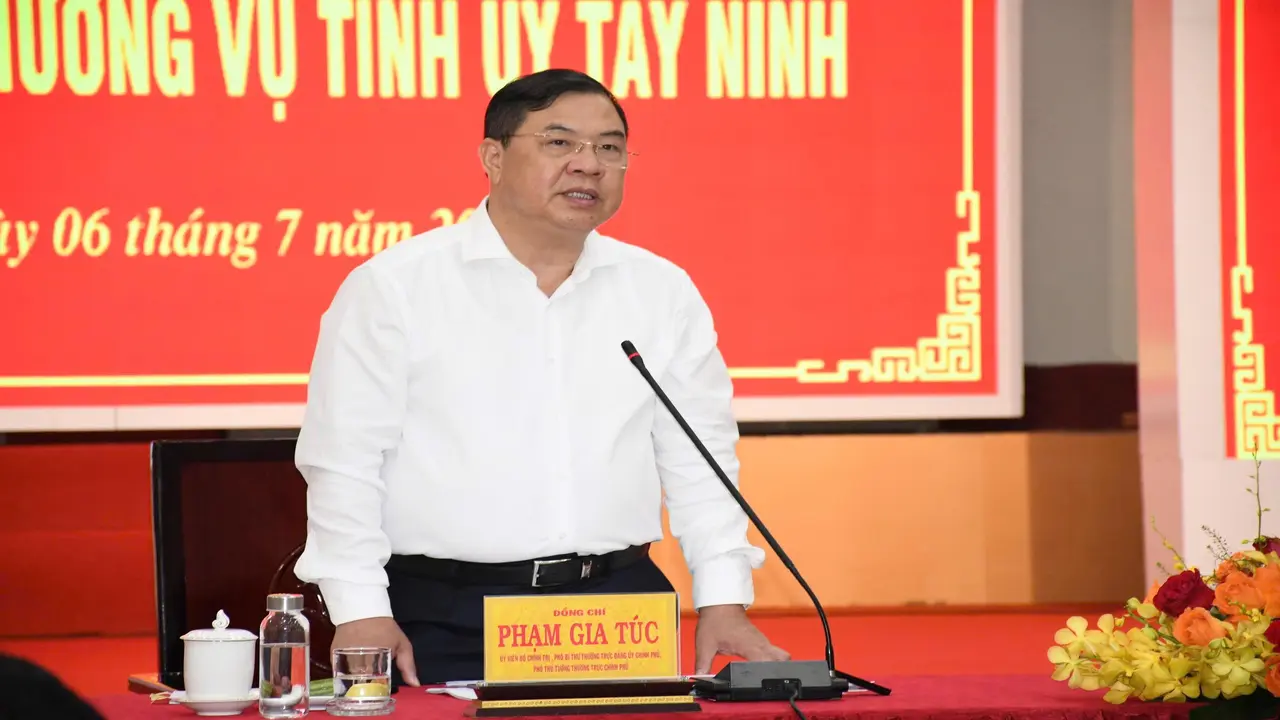 Phó Thủ tướng Thường trực Phạm Gia Túc đề nghị Tây Ninh giữ đà tăng trưởng