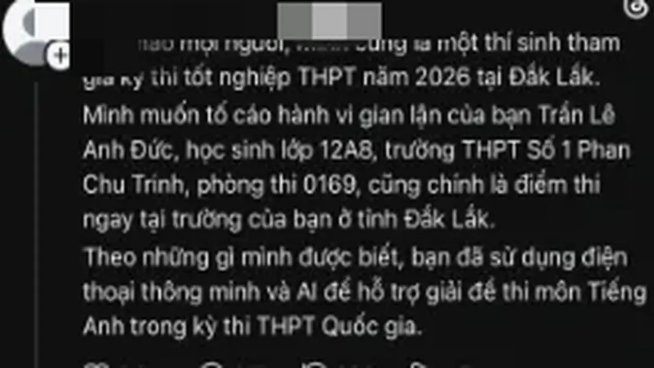 Sở GD-ĐT Đắk Lắk bác tin nam sinh dùng AI gian lận thi cử